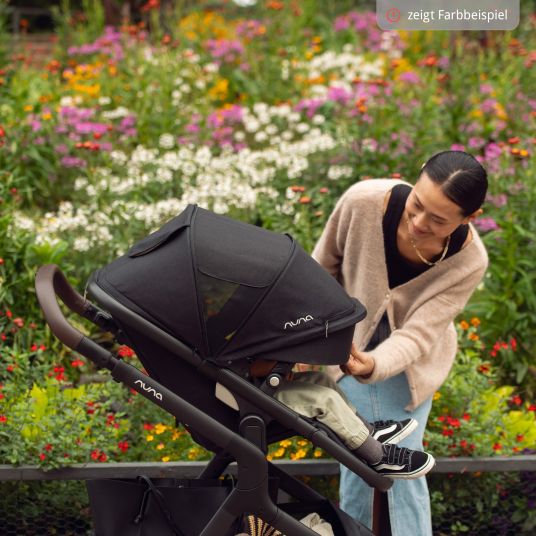 Nuna Buggy & Sportwagen DEMI next bis 22 kg mit magnetischem Gurtverschluss, umsetzbarem Allwettersitz, höhenverstellbarem Schieber, integrierter Sichtschutz inkl. Adapter & Regenschutz - Biscotti