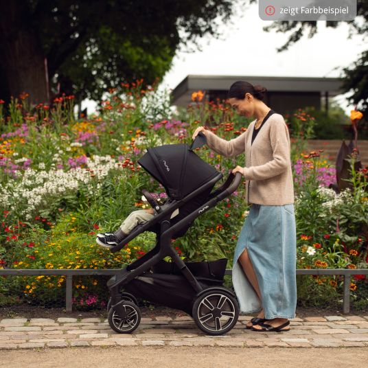 Nuna Buggy & pushchair DEMI next up to 22 kg with magnetic harness fastener, convertible all-weather seat, height-adjustable push bar, integrated privacy screen incl. adapter & rain cover - Biscotti