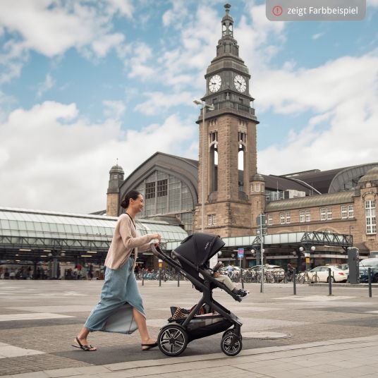 Nuna Buggy & Sportwagen DEMI next bis 22 kg mit magnetischem Gurtverschluss, umsetzbarem Allwettersitz, höhenverstellbarem Schieber, integrierter Sichtschutz inkl. Adapter & Regenschutz - Biscotti