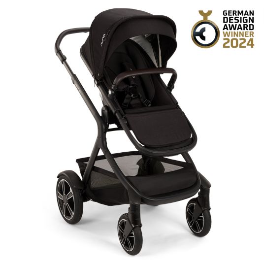 Nuna Buggy & Sportwagen DEMI next bis 22 kg mit magnetischem Gurtverschluss, umsetzbarem Allwettersitz, höhenverstellbarem Schieber, integrierter Sichtschutz inkl. Adapter & Regenschutz - Caviar