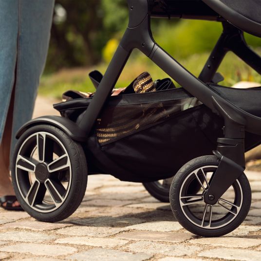 Nuna Buggy & pushchair DEMI next up to 22 kg with magnetic harness fastener, convertible all-weather seat, height-adjustable push bar, integrated privacy screen incl. adapter & rain cover - Caviar