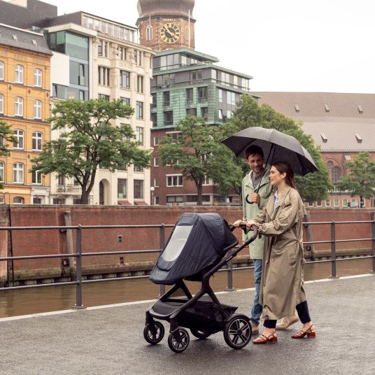 Nuna Buggy & pushchair DEMI next up to 22 kg with magnetic harness fastener, convertible all-weather seat, height-adjustable push bar, integrated privacy screen incl. adapter & rain cover - Caviar