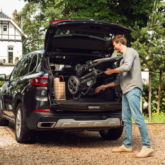 Nuna Buggy & Sportwagen DEMI next bis 22 kg mit magnetischem Gurtverschluss, umsetzbarem Allwettersitz, höhenverstellbarem Schieber, integrierter Sichtschutz inkl. Adapter & Regenschutz - Caviar