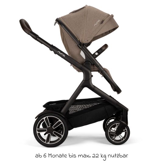 Nuna Buggy & pushchair DEMI next up to 22 kg with magnetic harness fastener, convertible all-weather seat, height-adjustable push bar, integrated privacy screen incl. adapter & rain cover - Cedar