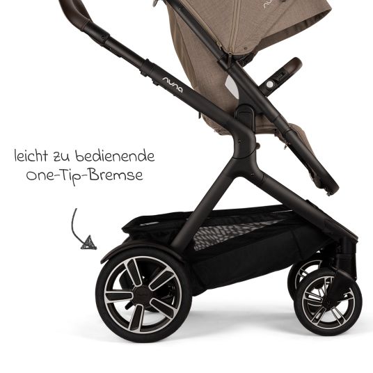 Nuna Buggy & pushchair DEMI next up to 22 kg with magnetic harness fastener, convertible all-weather seat, height-adjustable push bar, integrated privacy screen incl. adapter & rain cover - Cedar