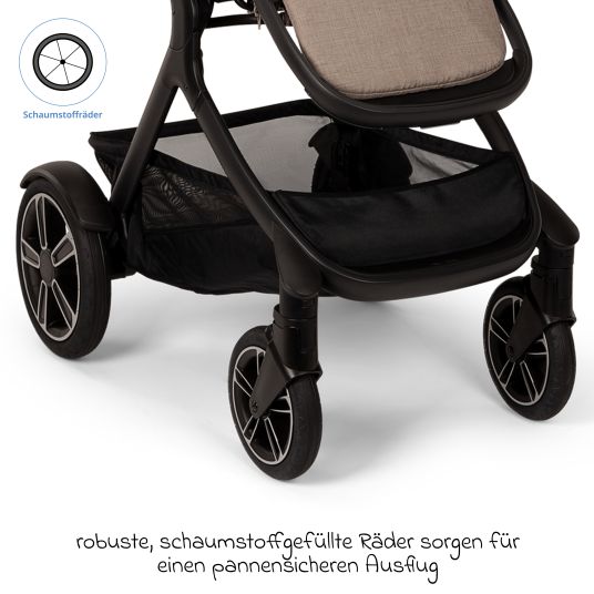 Nuna Buggy & pushchair DEMI next up to 22 kg with magnetic harness fastener, convertible all-weather seat, height-adjustable push bar, integrated privacy screen incl. adapter & rain cover - Cedar