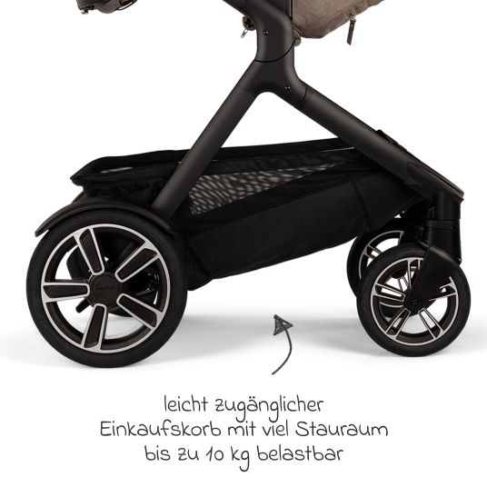 Nuna Buggy & pushchair DEMI next up to 22 kg with magnetic harness fastener, convertible all-weather seat, height-adjustable push bar, integrated privacy screen incl. adapter & rain cover - Cedar