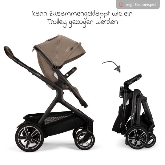 Nuna Buggy & pushchair DEMI next up to 22 kg with magnetic harness fastener, convertible all-weather seat, height-adjustable push bar, integrated privacy screen incl. adapter & rain cover - Cedar