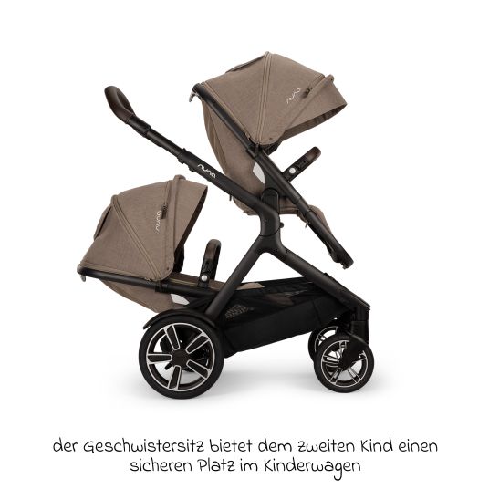 Nuna Buggy & pushchair DEMI next up to 22 kg with magnetic harness fastener, convertible all-weather seat, height-adjustable push bar, integrated privacy screen incl. adapter & rain cover - Cedar