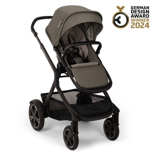 Nuna Buggy & Sportwagen DEMI next bis 22 kg mit magnetischem Gurtverschluss, umsetzbarem Allwettersitz, höhenverstellbarem Schieber, integrierter Sichtschutz inkl. Adapter & Regenschutz - Granite