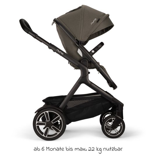 Nuna Buggy & Sportwagen DEMI next bis 22 kg mit magnetischem Gurtverschluss, umsetzbarem Allwettersitz, höhenverstellbarem Schieber, integrierter Sichtschutz inkl. Adapter & Regenschutz - Granite