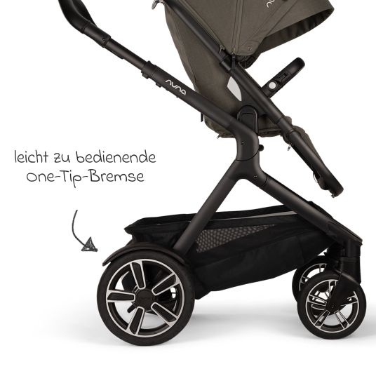 Nuna Buggy & Sportwagen DEMI next bis 22 kg mit magnetischem Gurtverschluss, umsetzbarem Allwettersitz, höhenverstellbarem Schieber, integrierter Sichtschutz inkl. Adapter & Regenschutz - Granite