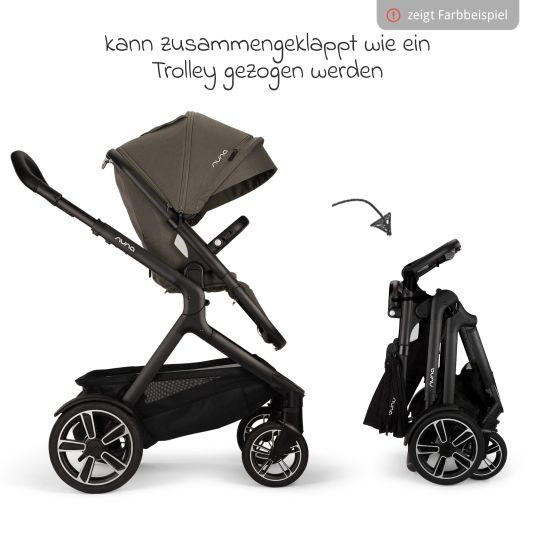 Nuna Buggy & Sportwagen DEMI next bis 22 kg mit magnetischem Gurtverschluss, umsetzbarem Allwettersitz, höhenverstellbarem Schieber, integrierter Sichtschutz inkl. Adapter & Regenschutz - Granite