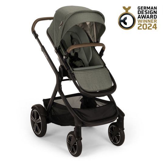 Nuna Buggy & Sportwagen DEMI next bis 22 kg mit magnetischem Gurtverschluss, umsetzbarem Allwettersitz, höhenverstellbarem Schieber, integrierter Sichtschutz inkl. Adapter & Regenschutz - Pine