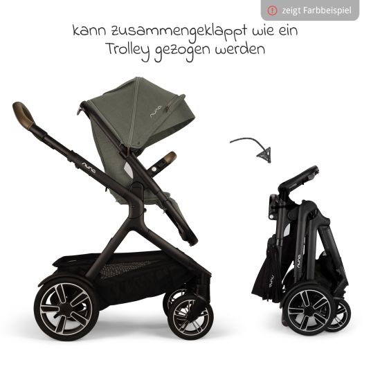 Nuna Buggy & Sportwagen DEMI next bis 22 kg mit magnetischem Gurtverschluss, umsetzbarem Allwettersitz, höhenverstellbarem Schieber, integrierter Sichtschutz inkl. Adapter & Regenschutz - Pine