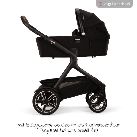 Nuna Passeggino e carrozzina DEMI next fino a 22 kg con chiusura a bretella magnetica, sedile convertibile per tutte le stagioni, maniglione regolabile in altezza, paravento integrato con adattatore e parapioggia - Pino