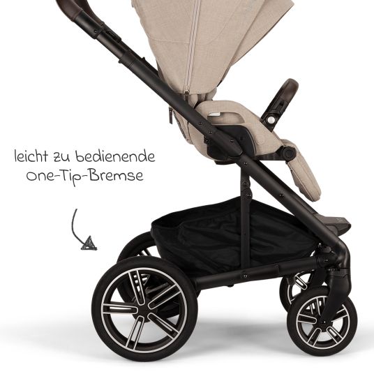 Nuna Buggy & Sportwagen MIXX next bis 22 kg mit magnetischem Gurtverschluss, umsetzbarem Allwettersitz, höhenverstellbarem Schieber, integrierter Sichtschutz inkl. Adapter, Kniedecke & Regenschutz - Biscotti