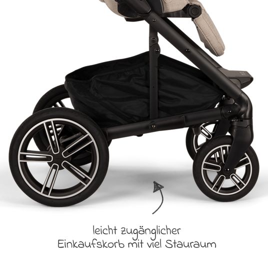 Nuna Buggy & Sportwagen MIXX next bis 22 kg mit magnetischem Gurtverschluss, umsetzbarem Allwettersitz, höhenverstellbarem Schieber, integrierter Sichtschutz inkl. Adapter, Kniedecke & Regenschutz - Biscotti