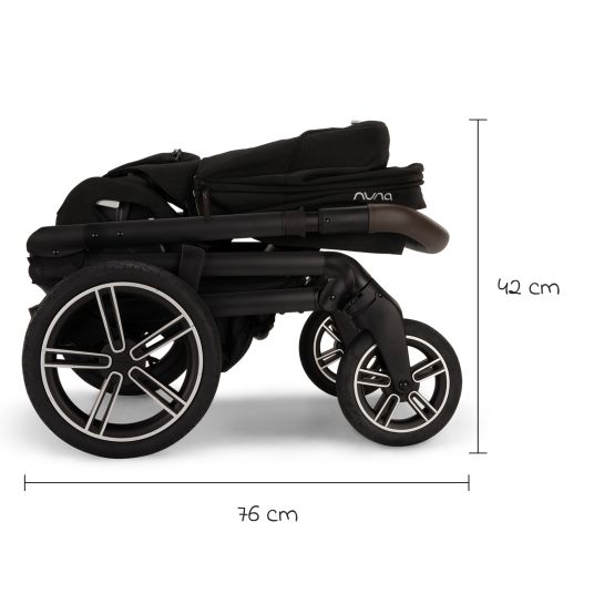 Nuna Passeggino e carrozzina MIXX next fino a 22 kg con cintura magnetica, sedile convertibile per tutte le stagioni, maniglione regolabile in altezza, paravento integrato con adattatore, copertura per le ginocchia e parapioggia - Caviar