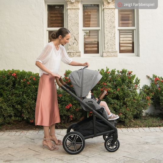 Nuna Passeggino e carrozzina MIXX next fino a 22 kg con cintura magnetica, sedile convertibile per tutte le stagioni, maniglione regolabile in altezza, paravento integrato con adattatore, copertura per le ginocchia e parapioggia - Caviar