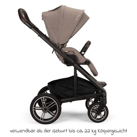 Nuna Passeggino e carrozzina MIXX next fino a 22 kg con cintura magnetica, sedile convertibile per tutte le stagioni, maniglione regolabile in altezza, paravento integrato con adattatore, copertura per le ginocchia e parapioggia - Cedro