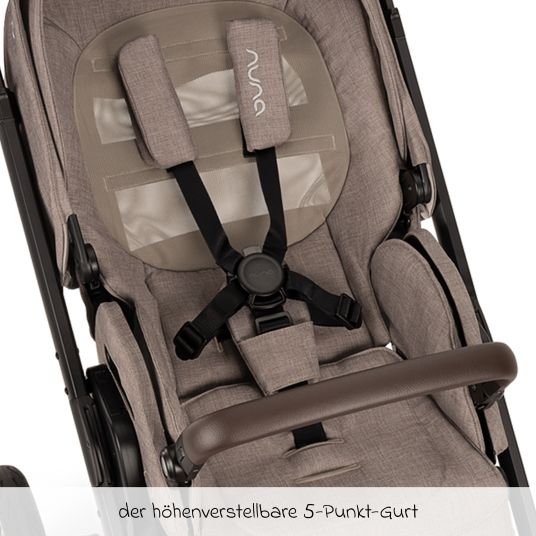 Nuna Buggy & pushchair MIXX next up to 22 kg with magnetic harness fastener, convertible all-weather seat, height-adjustable push bar, integrated privacy screen incl. adapter, knee cover & rain cover - Cedar