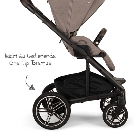 Nuna Buggy & pushchair MIXX next up to 22 kg with magnetic harness fastener, convertible all-weather seat, height-adjustable push bar, integrated privacy screen incl. adapter, knee cover & rain cover - Cedar