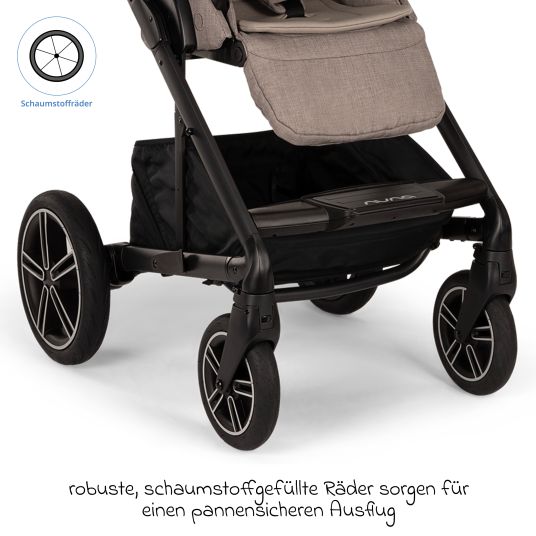 Nuna Buggy & pushchair MIXX next up to 22 kg with magnetic harness fastener, convertible all-weather seat, height-adjustable push bar, integrated privacy screen incl. adapter, knee cover & rain cover - Cedar