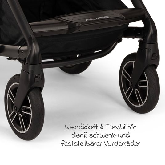 Nuna Buggy & pushchair MIXX next up to 22 kg with magnetic harness fastener, convertible all-weather seat, height-adjustable push bar, integrated privacy screen incl. adapter, knee cover & rain cover - Cedar