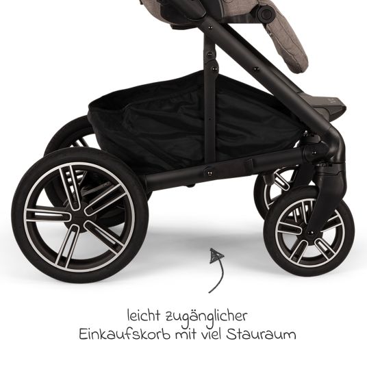 Nuna Buggy & pushchair MIXX next up to 22 kg with magnetic harness fastener, convertible all-weather seat, height-adjustable push bar, integrated privacy screen incl. adapter, knee cover & rain cover - Cedar