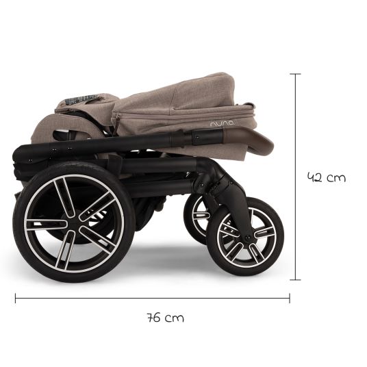 Nuna Buggy & pushchair MIXX next up to 22 kg with magnetic harness fastener, convertible all-weather seat, height-adjustable push bar, integrated privacy screen incl. adapter, knee cover & rain cover - Cedar