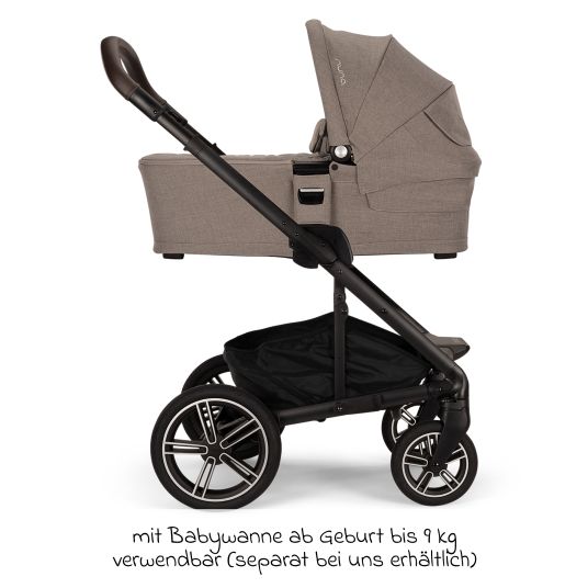 Nuna Passeggino e carrozzina MIXX next fino a 22 kg con cintura magnetica, sedile convertibile per tutte le stagioni, maniglione regolabile in altezza, paravento integrato con adattatore, copertura per le ginocchia e parapioggia - Cedro