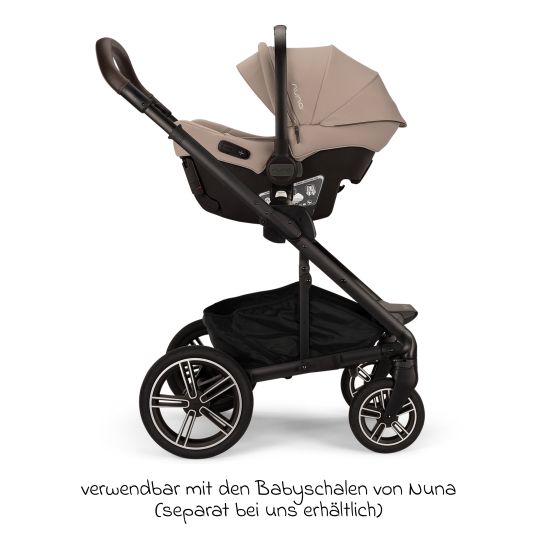 Nuna Passeggino e carrozzina MIXX next fino a 22 kg con cintura magnetica, sedile convertibile per tutte le stagioni, maniglione regolabile in altezza, paravento integrato con adattatore, copertura per le ginocchia e parapioggia - Cedro