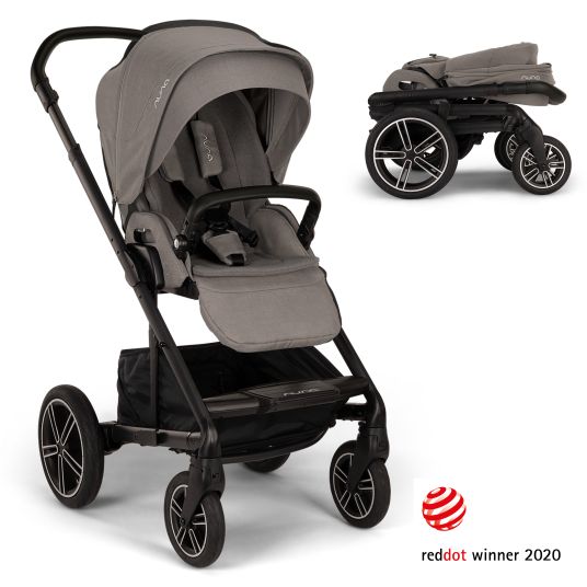 Nuna Buggy & pushchair MIXX next up to 22 kg with magnetic harness fastener, convertible all-weather seat, height-adjustable push bar, integrated privacy screen incl. adapter, knee cover & rain cover - Granite