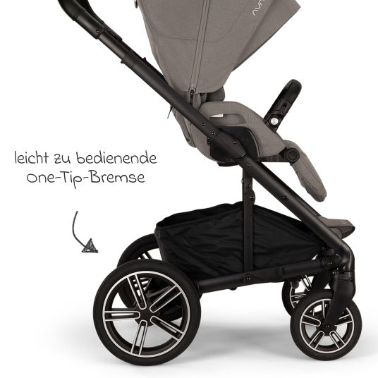 Nuna Buggy & pushchair MIXX next up to 22 kg with magnetic harness fastener, convertible all-weather seat, height-adjustable push bar, integrated privacy screen incl. adapter, knee cover & rain cover - Granite