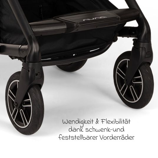 Nuna Buggy & pushchair MIXX next up to 22 kg with magnetic harness fastener, convertible all-weather seat, height-adjustable push bar, integrated privacy screen incl. adapter, knee cover & rain cover - Granite