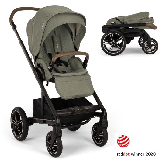 Nuna Buggy & pushchair MIXX next up to 22 kg with magnetic harness fastener, convertible all-weather seat, height-adjustable push bar, integrated privacy screen incl. adapter, knee cover & rain cover - Pine