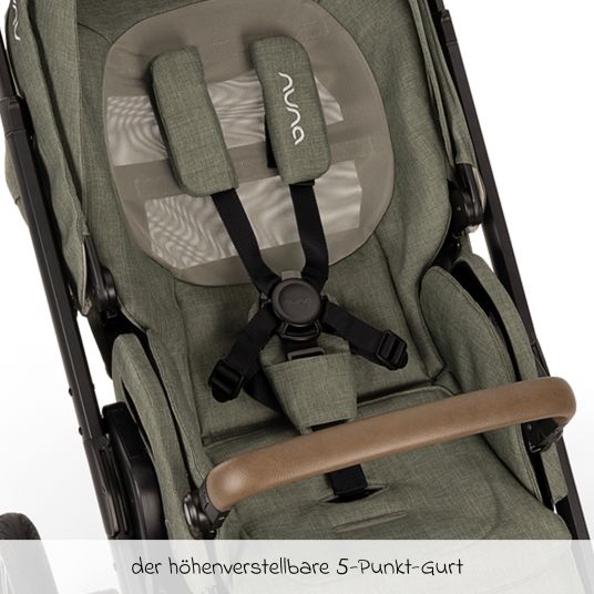 Nuna Buggy & pushchair MIXX next up to 22 kg with magnetic harness fastener, convertible all-weather seat, height-adjustable push bar, integrated privacy screen incl. adapter, knee cover & rain cover - Pine