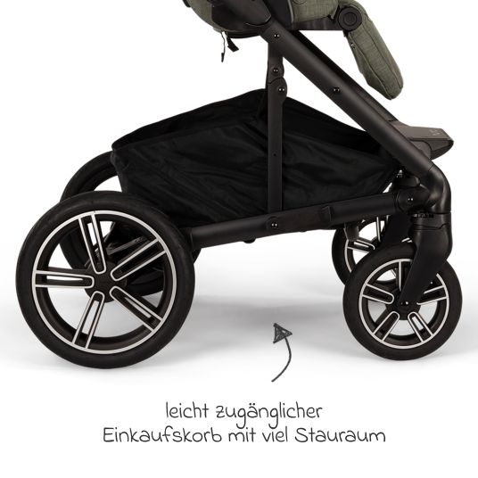 Nuna Buggy & pushchair MIXX next up to 22 kg with magnetic harness fastener, convertible all-weather seat, height-adjustable push bar, integrated privacy screen incl. adapter, knee cover & rain cover - Pine