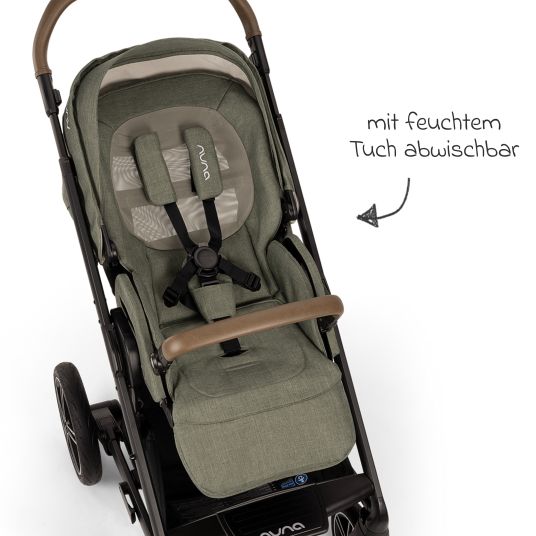 Nuna Buggy & pushchair MIXX next up to 22 kg with magnetic harness fastener, convertible all-weather seat, height-adjustable push bar, integrated privacy screen incl. adapter, knee cover & rain cover - Pine