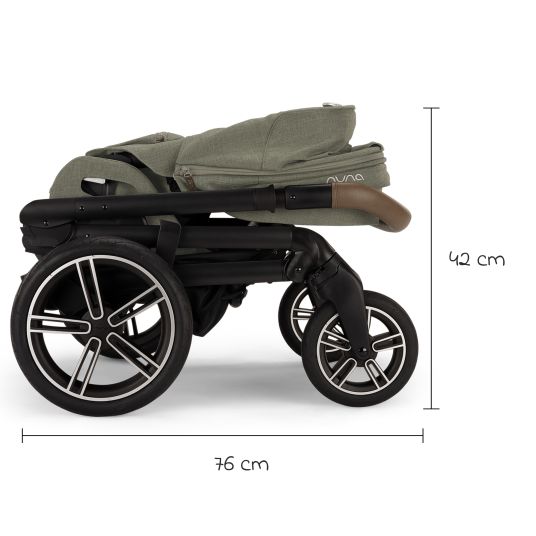 Nuna Buggy & pushchair MIXX next up to 22 kg with magnetic harness fastener, convertible all-weather seat, height-adjustable push bar, integrated privacy screen incl. adapter, knee cover & rain cover - Pine