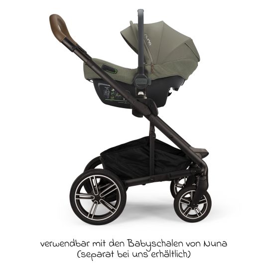 Nuna Buggy & pushchair MIXX next up to 22 kg with magnetic harness fastener, convertible all-weather seat, height-adjustable push bar, integrated privacy screen incl. adapter, knee cover & rain cover - Pine