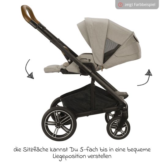 Nuna Buggy & pushchair MIXX next with reclining function, convertible all-weather seat, telescopic pushchair incl. leg cover, adapter & rain cover - Hazelwood