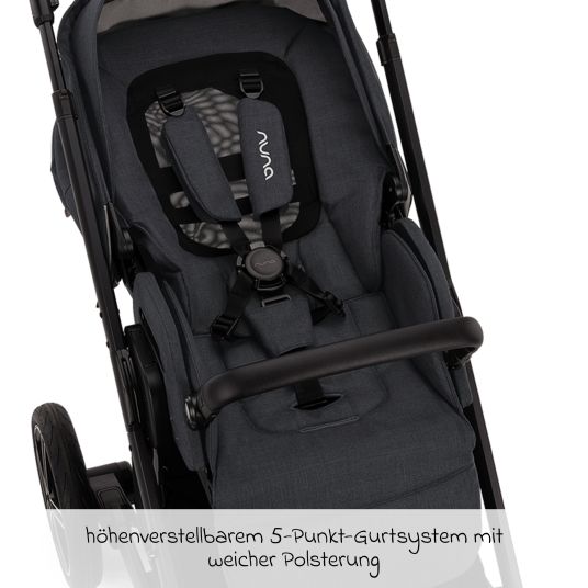 Nuna Buggy & pushchair MIXX next with reclining function, convertible all-weather seat, telescopic push bar incl. leg cover, adapter & rain cover - Ocean