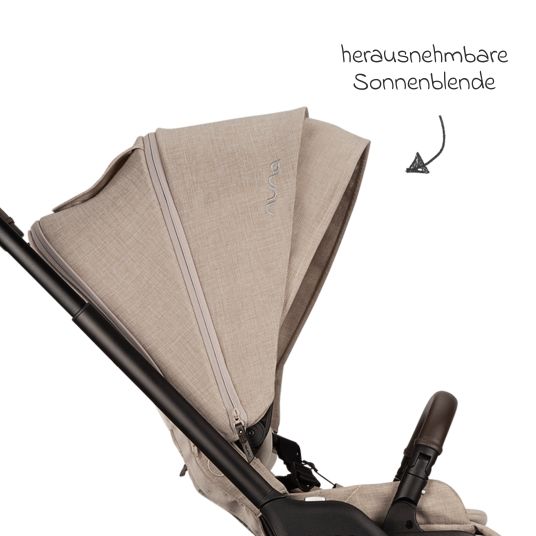 Nuna Buggy & Sportwagen TRIV next bis 22 kg mit magnetischem Gurtverschluss, umsetzbarem Allwettersitz, höhenverstellbarem Schieber - nur 8,9 kg schwer inkl. Adapter & Regenschutz - Biscotti