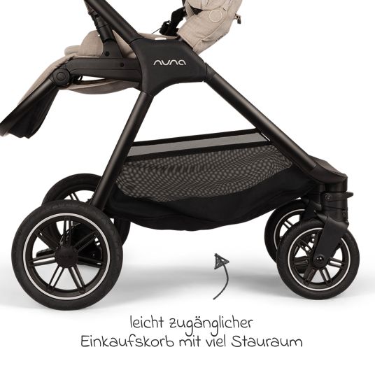 Nuna Buggy & pushchair TRIV next up to 22 kg with magnetic belt buckle, convertible all-weather seat, height-adjustable push bar - only 8.9 kg incl. adapter & rain cover - Biscotti