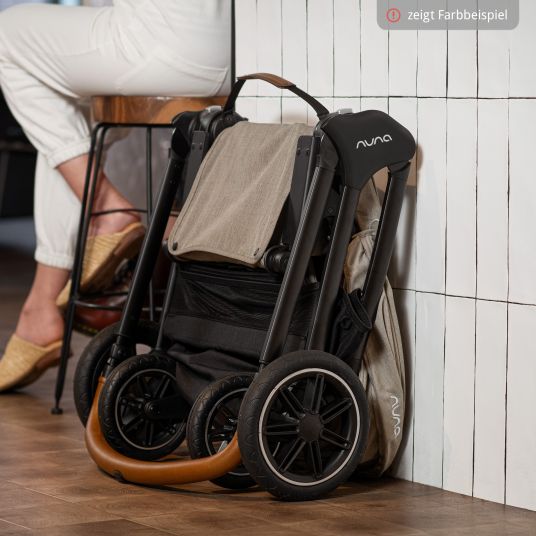 Nuna Buggy & pushchair TRIV next up to 22 kg with magnetic belt buckle, convertible all-weather seat, height-adjustable push bar - only 8.9 kg incl. adapter & rain cover - Biscotti