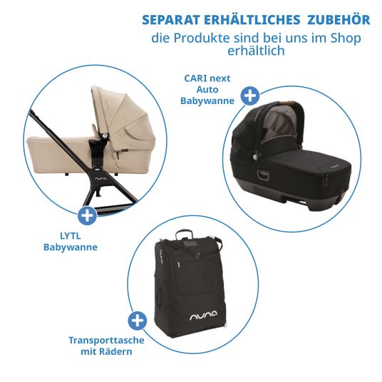 Nuna Buggy & Sportwagen TRIV next bis 22 kg mit magnetischem Gurtverschluss, umsetzbarem Allwettersitz, höhenverstellbarem Schieber - nur 8,9 kg schwer inkl. Adapter & Regenschutz - Biscotti