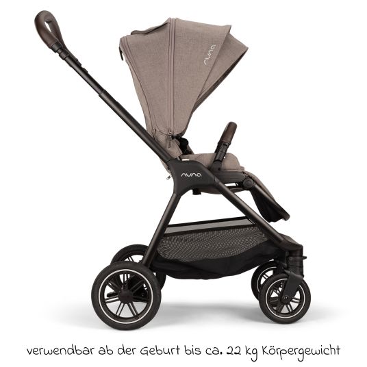 Nuna Buggy & pushchair TRIV next up to 22 kg with magnetic belt buckle, convertible all-weather seat, height-adjustable push bar - only 8.9 kg incl. adapter & rain cover - Cedar