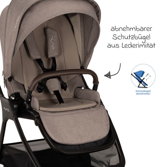 Nuna Buggy & pushchair TRIV next up to 22 kg with magnetic belt buckle, convertible all-weather seat, height-adjustable push bar - only 8.9 kg incl. adapter & rain cover - Cedar